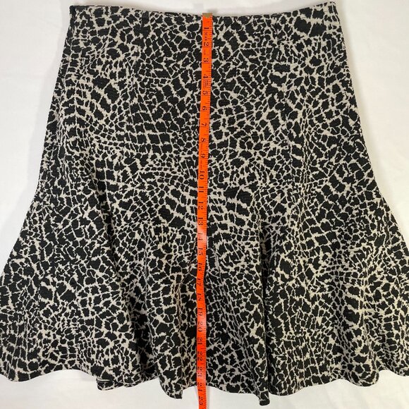 Susan Bristol Black and White Animal Print Swing Skirt Knee Length Size 12 - Picture 9 of 11